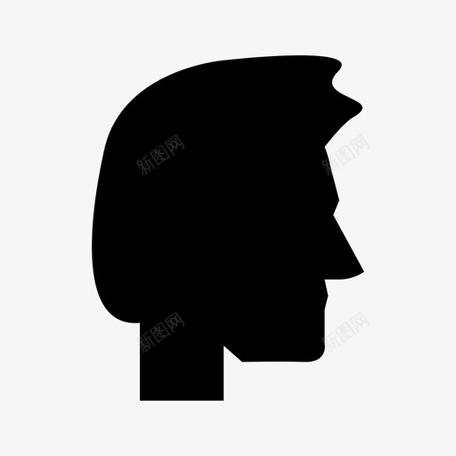 用户脸男人图标svg_新图网 https://ixintu.com 用户 男人 男人的头轮廓 脸