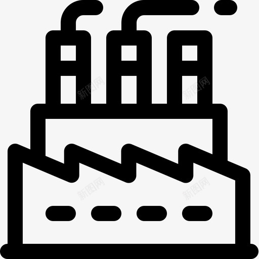 工厂城市8号楼线性图标svg_新图网 https://ixintu.com 城市8号楼 工厂 线性