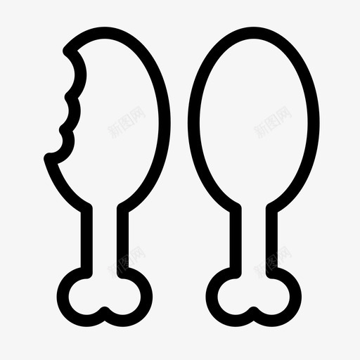 腿片鸡食物图标svg_新图网 https://ixintu.com 图标 字形 腿片 食物