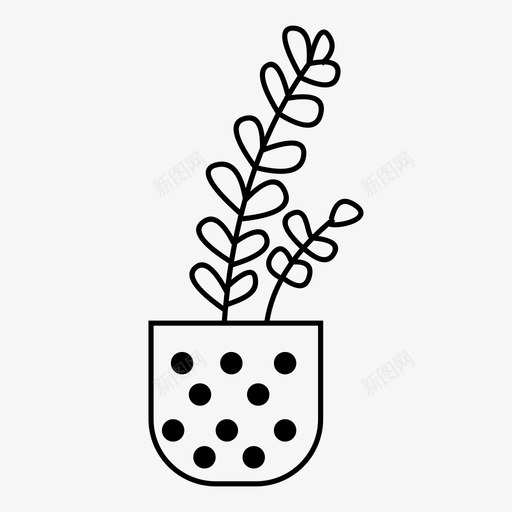 盆栽植物装饰植物花卉植物图标svg_新图网 https://ixintu.com 室内植物 盆栽植物 花卉植物 花卉植物收藏 装饰植物
