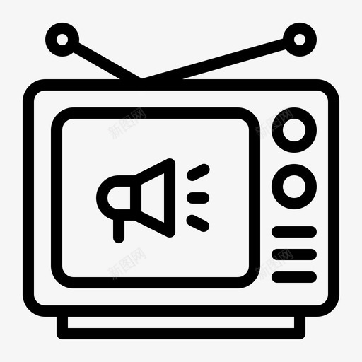电视广告广告商业图标svg_新图网 https://ixintu.com 商业 广告 电视 电视广告 营销 营销线