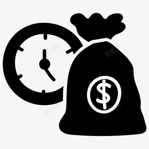时间就是金钱投资时间节省时间图标svg_新图网 https://ixintu.com 一组 会计 向量 商业 字形 就是 时间 概念 财务 金钱 间的