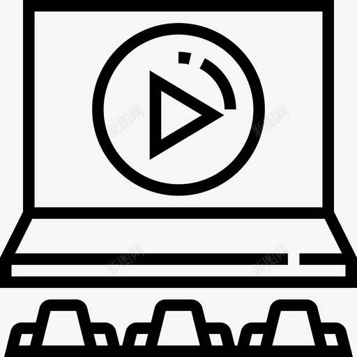 电影院视频制作11线性图标svg_新图网 https://ixintu.com 电影院 线性 视频制作