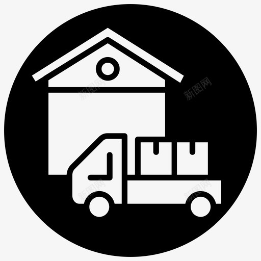 送货车货仓物流图标svg_新图网 https://ixintu.com 物流 生产 货仓 货车 送货