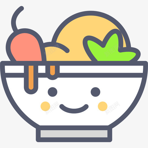 碗美食家线性颜色图标svg_新图网 https://ixintu.com 线性 美食家 颜色