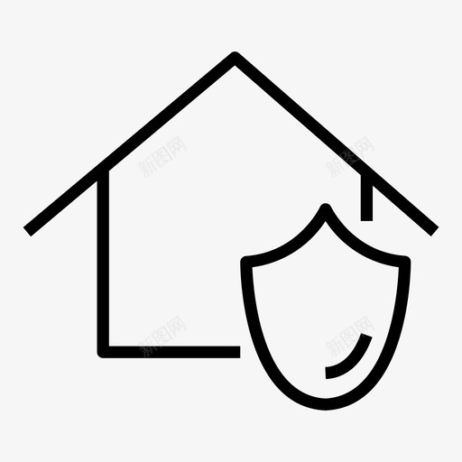财产保险保护不动产图标svg_新图网 https://ixintu.com 不动产 保护 保险 图标 盾牌 线图 财产