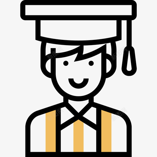 学生在线教育17黄影图标svg_新图网 https://ixintu.com 在线教育 学生 黄影