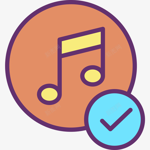 音符音乐111线性彩色图标svg_新图网 https://ixintu.com 彩色 线性 音乐 音符
