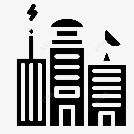 天际线建筑城市图标svg_新图网 https://ixintu.com 城市 天际 建筑
