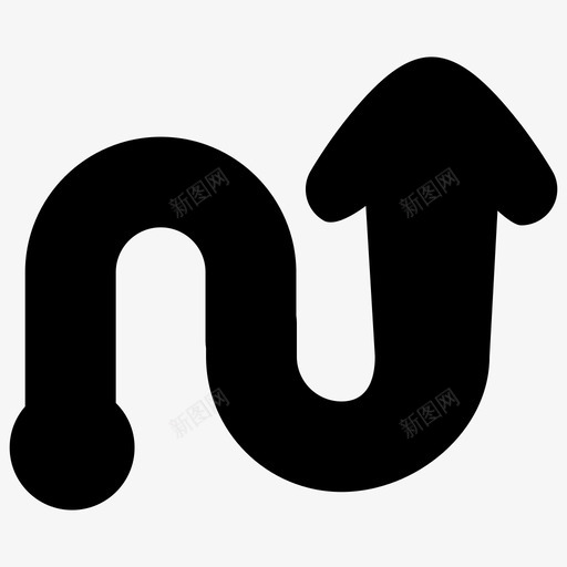 蜿蜒箭头方向图标svg_新图网 https://ixintu.com 实体 导航 方向 方式 箭头 蜿蜒