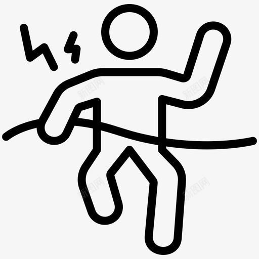 触电事故电流触电图标svg_新图网 https://ixintu.com 事故 伤害 保险 图标 火花 电压 电流 触电
