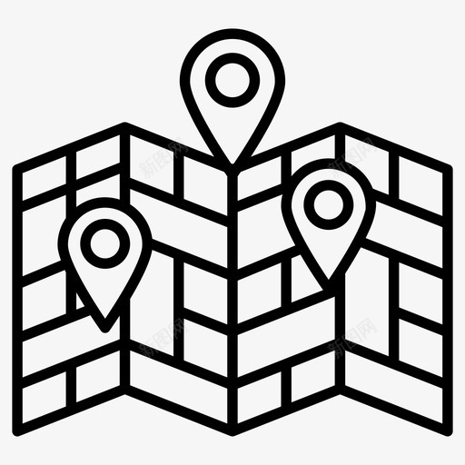 地图定位方向导航gps图标svg_新图网 https://ixintu.com gps gps定位 地图定位 导航线矢量图标集 方向导航 点导航