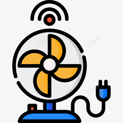 风扇智能家居11线性颜色图标svg_新图网 https://ixintu.com 智能家居11 线性颜色 风扇