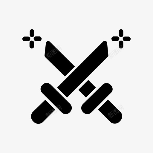 刀刃交叉剑刀刃雕文图标svg_新图网 https://ixintu.com 交叉 刀刃 雕文