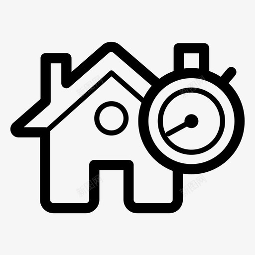 房地产房子信息图标svg_新图网 https://ixintu.com 信息 房地产 房子 秒表 财产