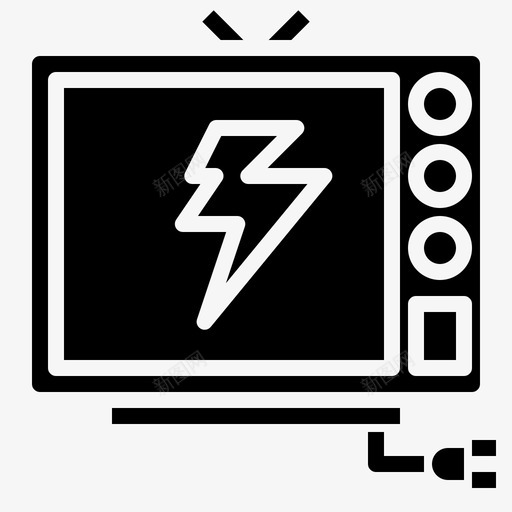 电视概念工程图标svg_新图网 https://ixintu.com 工程 概念 电压 电固体 电视 结构 网络
