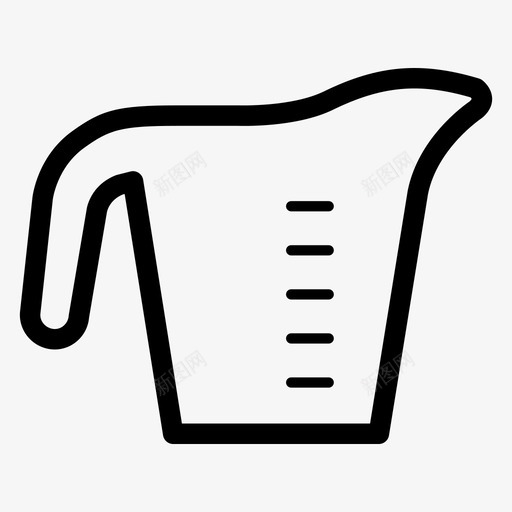 量杯厨房量具图标svg_新图网 https://ixintu.com 厨房 器皿 杯子 量具 量杯
