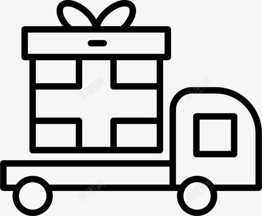 卡车盒子礼品盒图标svg_新图网 https://ixintu.com 卡车 圣诞节 旅行 盒子 礼品盒 礼物