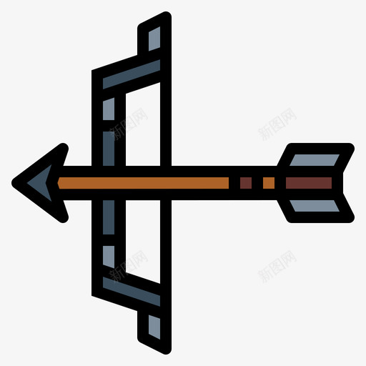 弓箭武器10线颜色图标svg_新图网 https://ixintu.com 弓箭 武器10 线颜色