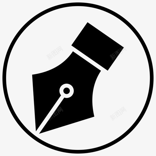 钢笔工具文具项目黑填充圆圈图标svg_新图网 https://ixintu.com 圆圈 填充 工具 文具 钢笔 项目