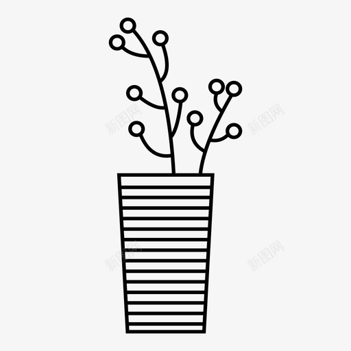 盆栽植物装饰植物花卉植物图标svg_新图网 https://ixintu.com 室内植物 盆栽植物 花卉植物 花卉植物收藏 装饰植物