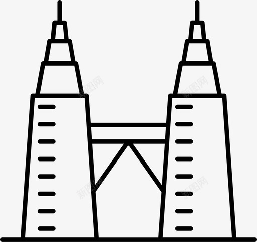 地标建筑马来西亚国家石油公司图标svg_新图网 https://ixintu.com 地标 塔楼 建筑 旅游和地标 马来西亚国家石油公司