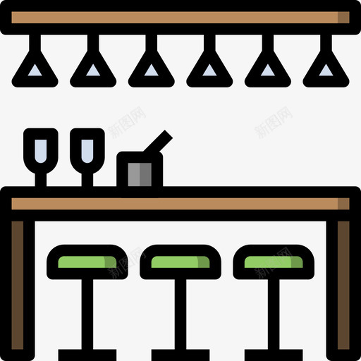 酒精酒吧和酒吧9线性颜色图标svg_新图网 https://ixintu.com 线性 酒吧 酒精 颜色