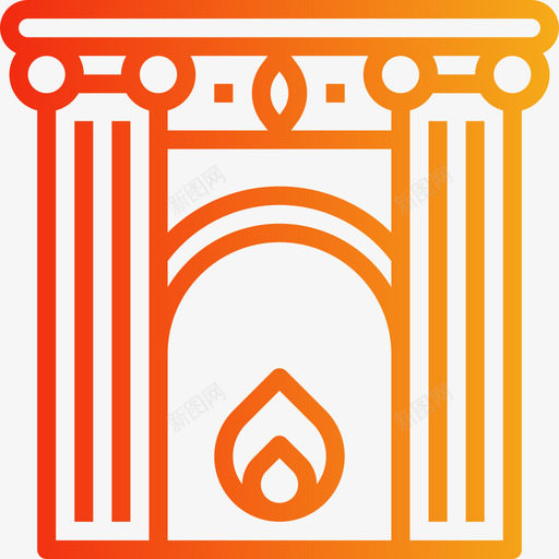 壁炉秋季66渐变图标svg_新图网 https://ixintu.com 壁炉 渐变 秋季