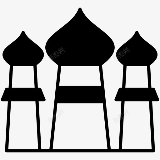 泰姬陵建筑印度图标svg_新图网 https://ixintu.com 印度 建筑 泰姬陵 清真寺部分坚固