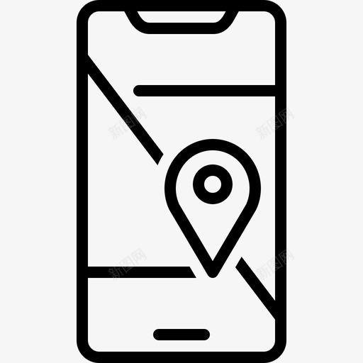 移动地理定位方向导航图标svg_新图网 https://ixintu.com 导航 方向 移动地理定位