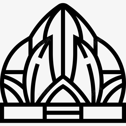 莲花寺印度14直线型图标svg_新图网 https://ixintu.com 印度 直线 线型 莲花寺