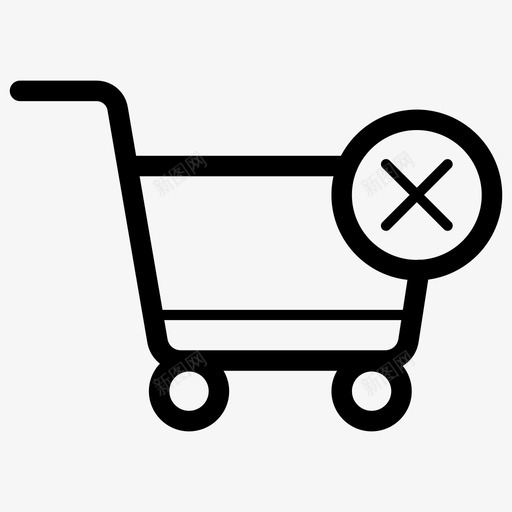 手推车购物车删除图标svg_新图网 https://ixintu.com 删除 商店 手推车 电子商务 购物 购物车