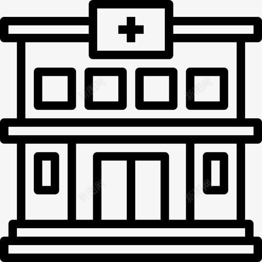 建筑健康生活20线性图标svg_新图网 https://ixintu.com 健康生活20 建筑 线性