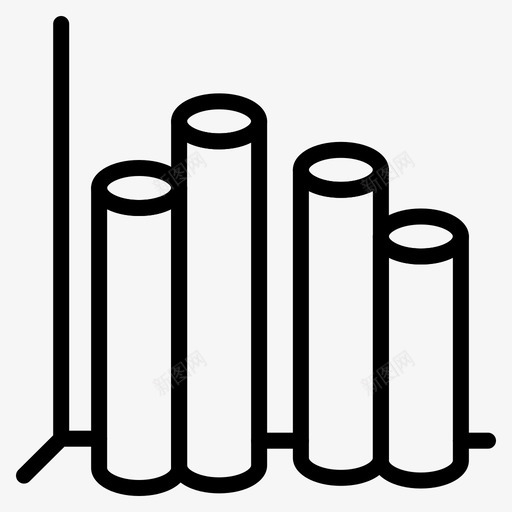 垂直圆柱条形图图表图标svg_新图网 https://ixintu.com 图表 图表混合20 垂直圆柱 条形图