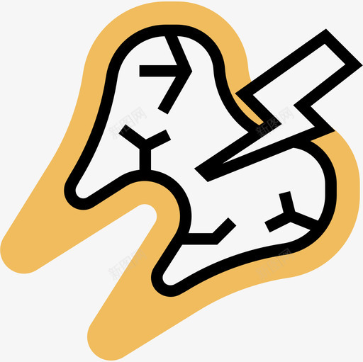 龋齿牙27黄影图标svg_新图网 https://ixintu.com 黄影 龋齿