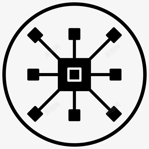 自动部署连接集成图标svg_新图网 https://ixintu.com 关系 测试软件2黑填充圈 自动部署 节点 计划 连接 集成