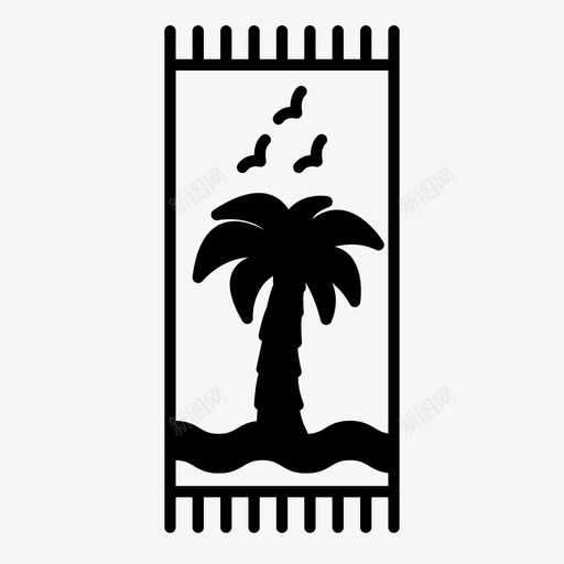 沙滩巾海边度假图标svg_新图网 https://ixintu.com 图标 实心 度假 沙滩 海滩 海边
