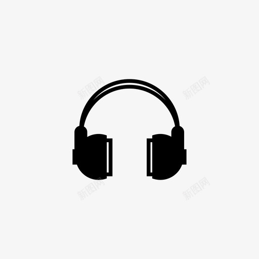 耳机听音乐声音图标svg_新图网 https://ixintu.com 听音乐 声音 耳机