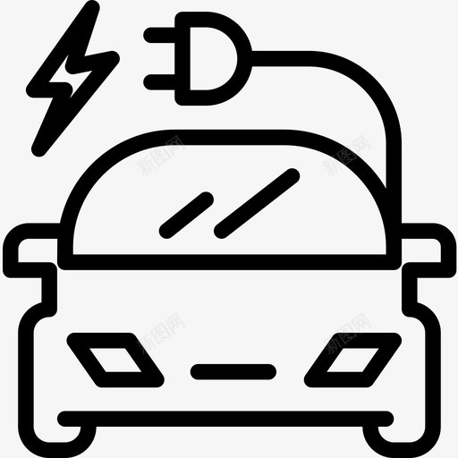 电动汽车自动4直线型图标svg_新图网 https://ixintu.com 电动汽车 直线 线型 自动