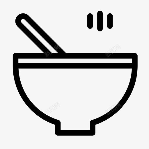 汤碗食物饭图标svg_新图网 https://ixintu.com 勺子 汤碗 食物 食物线字形图标 饭