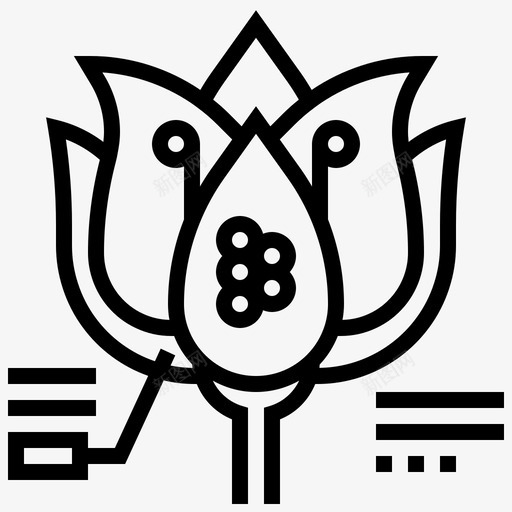 胚珠开花花粉生殖图标svg_新图网 https://ixintu.com 形态 生殖 生物技术 胚珠开花 花粉