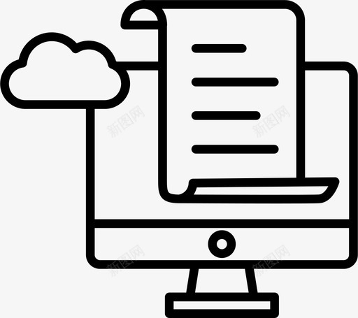 监视器云计算机图标svg_新图网 https://ixintu.com 业务概念 云 文档 监视器 计算机
