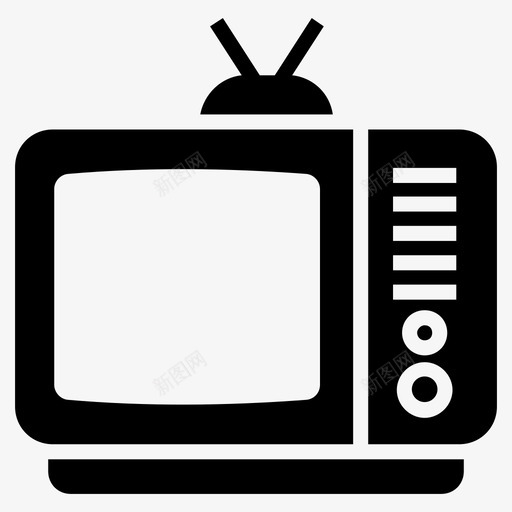 复古电视机电子电器一套电子应用字形标图标svg_新图网 https://ixintu.com 一套 图标 复古 字形 应用 电子 电子电器 电视机