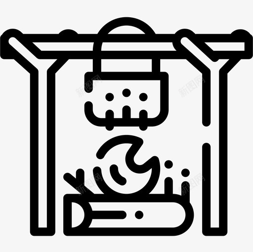 篝火野营108线性图标svg_新图网 https://ixintu.com 篝火 线性 野营108