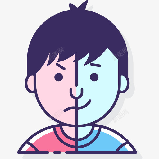 双极性残疾1线性颜色图标svg_新图网 https://ixintu.com 双极性 残疾1 线性颜色