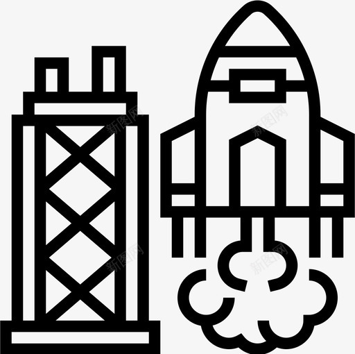 火箭卫星2直线图标svg_新图网 https://ixintu.com 卫星2 火箭 直线