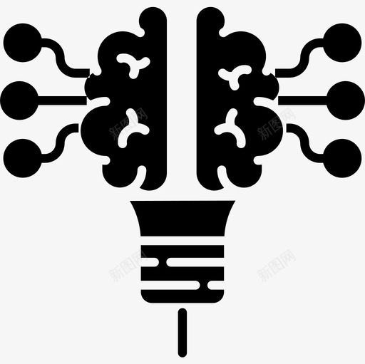 大脑人工智能52字形图标svg_新图网 https://ixintu.com 人工智能 大脑 字形