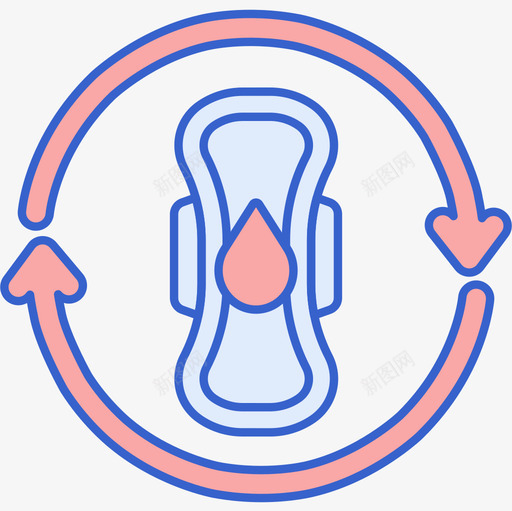月经周期健康50线色图标svg_新图网 https://ixintu.com 健康 周期 月经 线色