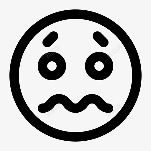 害怕表情符号脸图标svg_新图网 https://ixintu.com 害怕 笑脸 脸 表情符号 表情轮廓