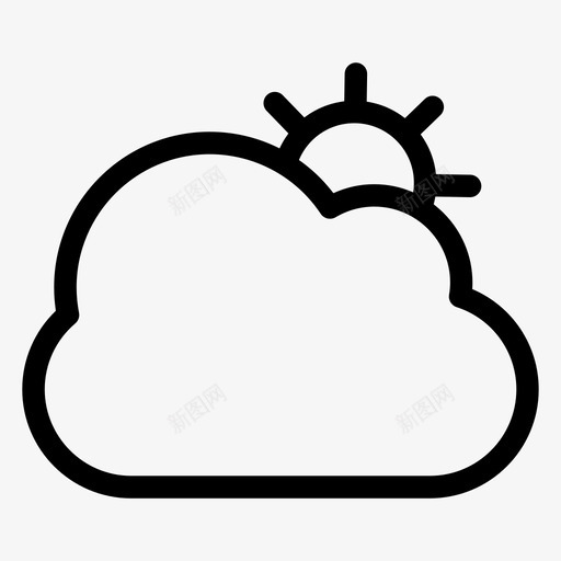 云白天天气预报图标svg_新图网 https://ixintu.com 天气 天气预报 太阳 温度 白天